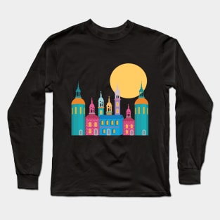 Fantastic City of Towers Under the Moon Long Sleeve T-Shirt